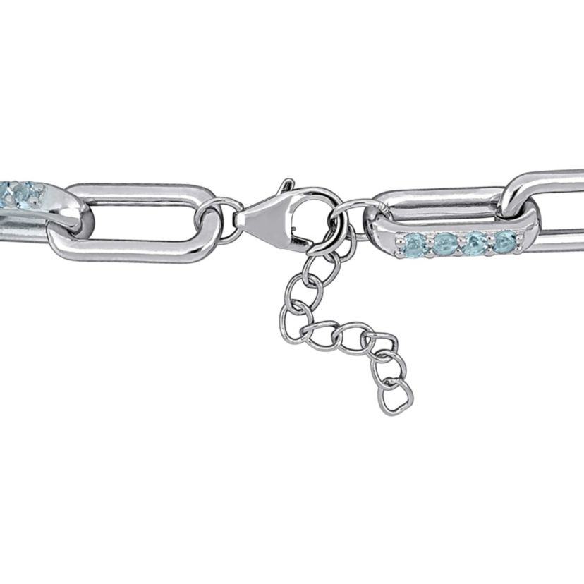 Sky Blue Topaz Bracelet in Sterling Silver, 7"+1" ext.