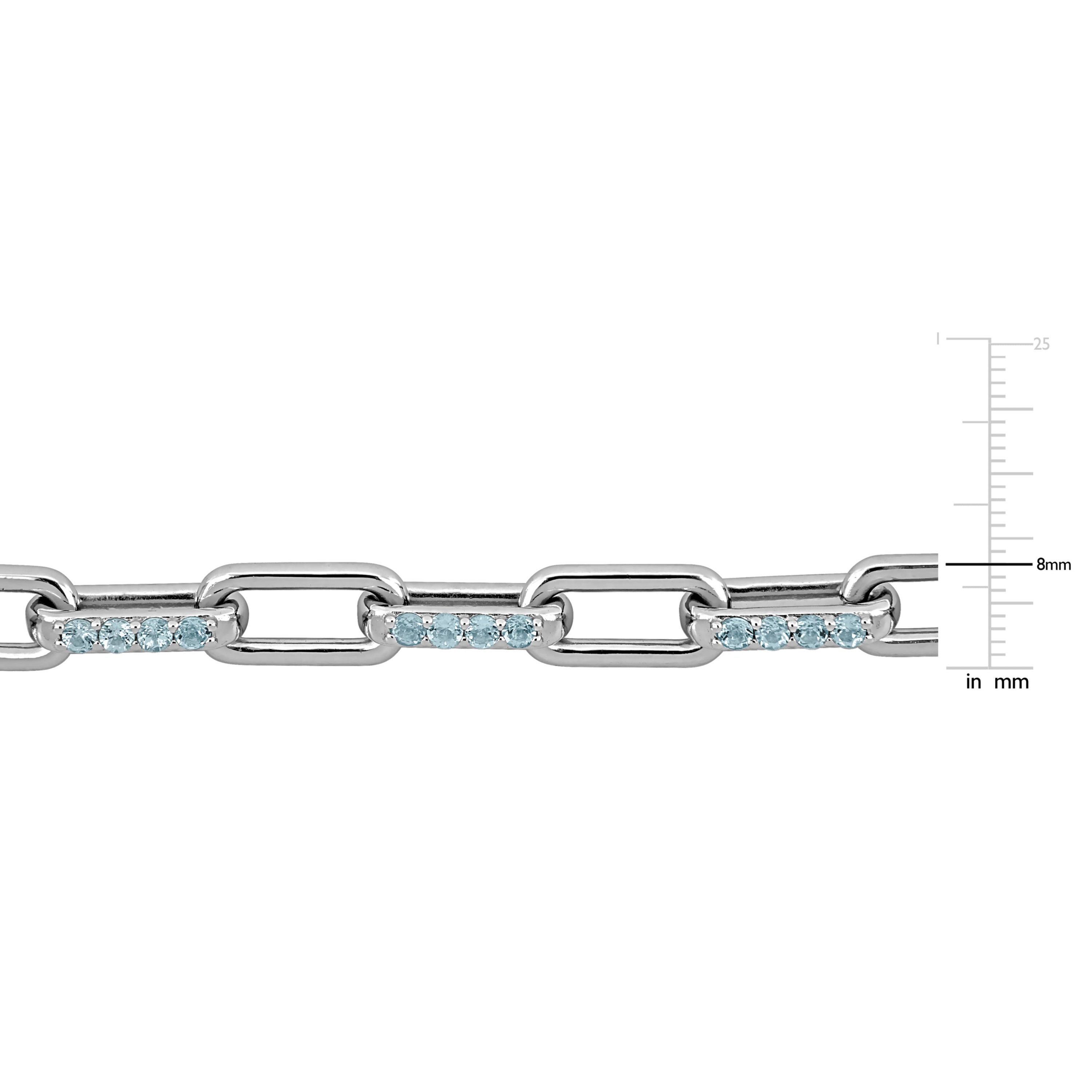 Sky Blue Topaz Bracelet in Sterling Silver, 7"+1" ext.