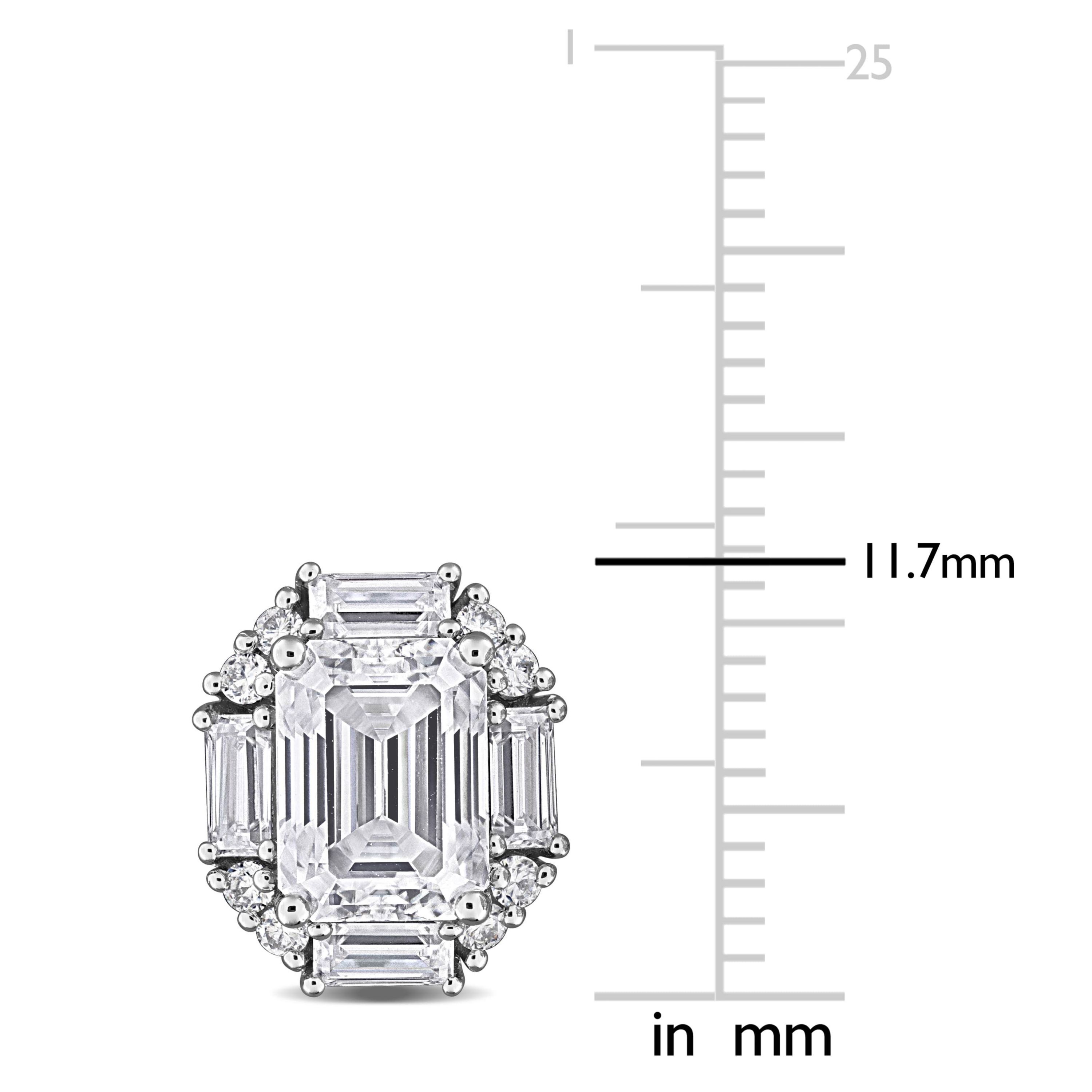 Lab Created Created White Moissanite Earrings in Sterling Silver