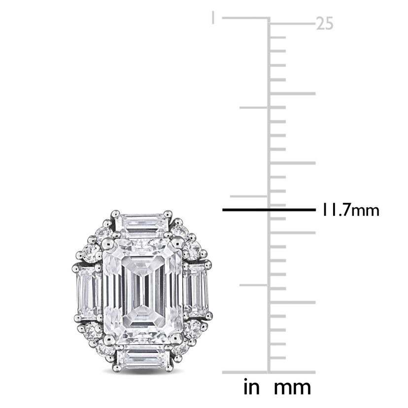 Lab Created Created White Moissanite Earrings in Sterling Silver