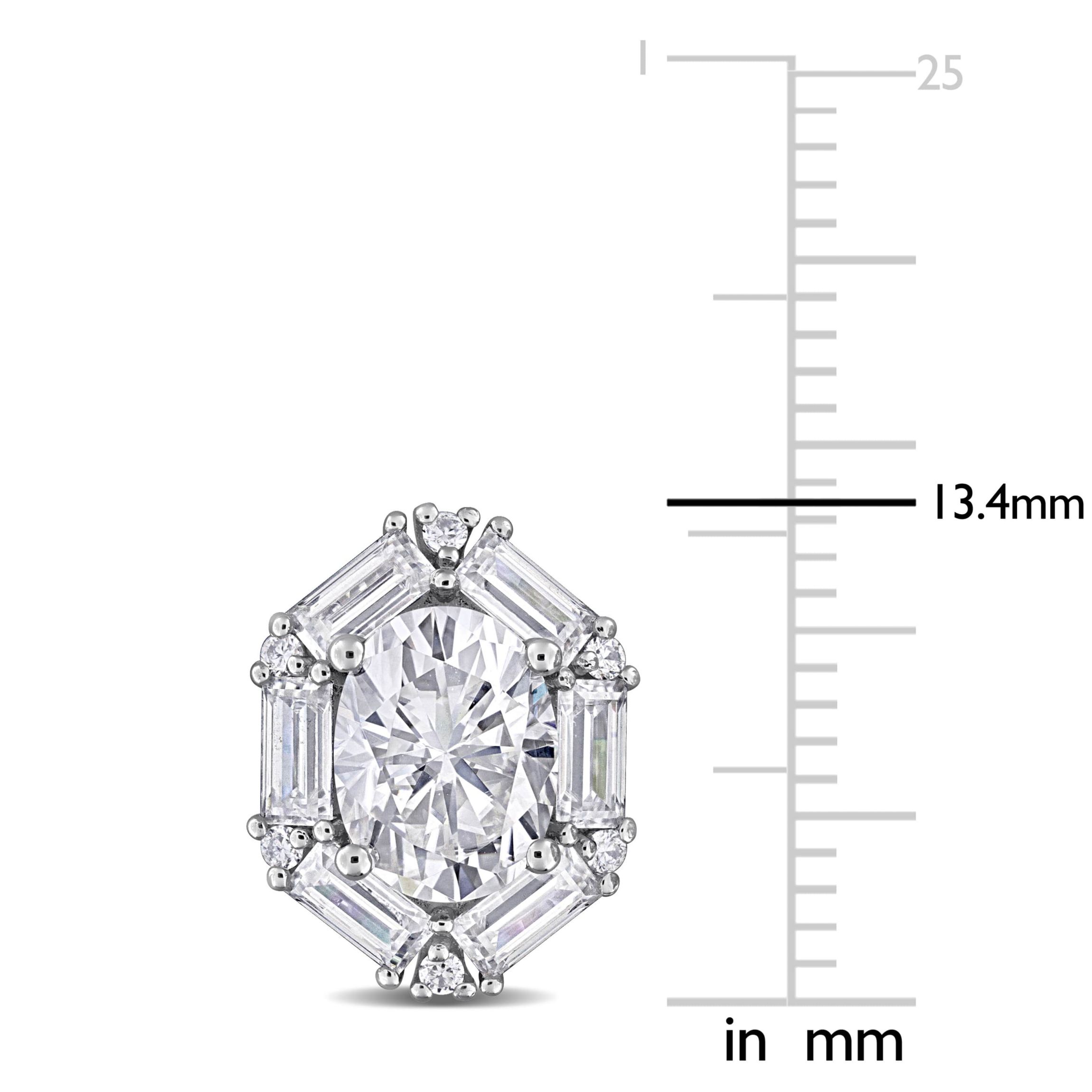 Lab Created Created White Moissanite Earrings in Sterling Silver