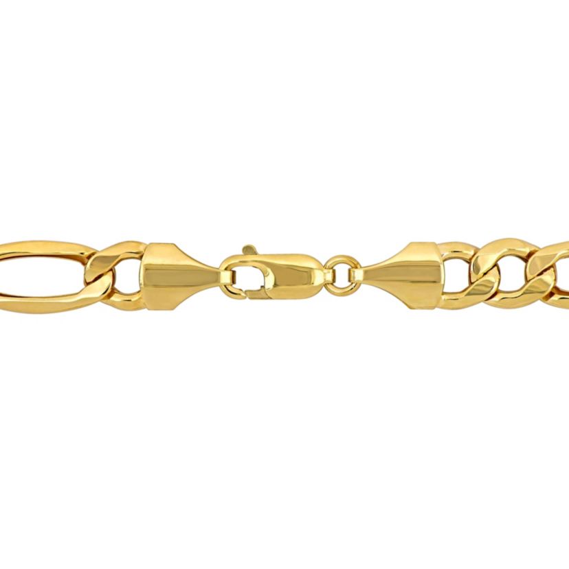 Mens 8.3mm Figaro Necklace in 10K Yellow Gold