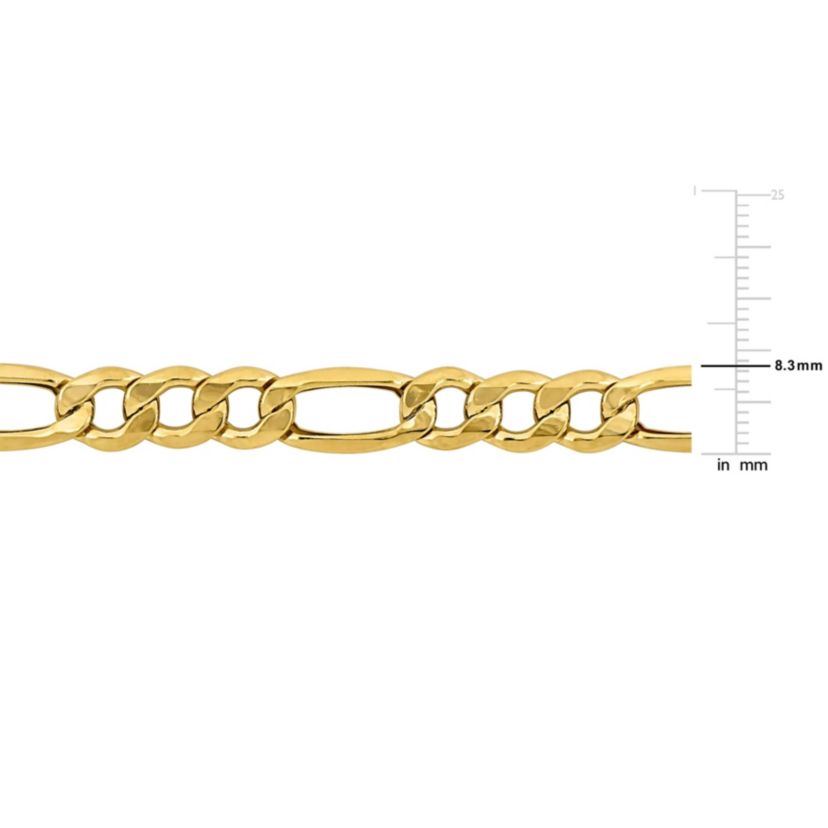 Mens 8.3mm Figaro Necklace in 10K Yellow Gold