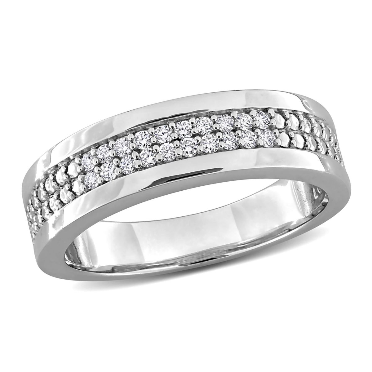Lab Created Lab-Grown Diamond Mens Ring in Sterling Silver