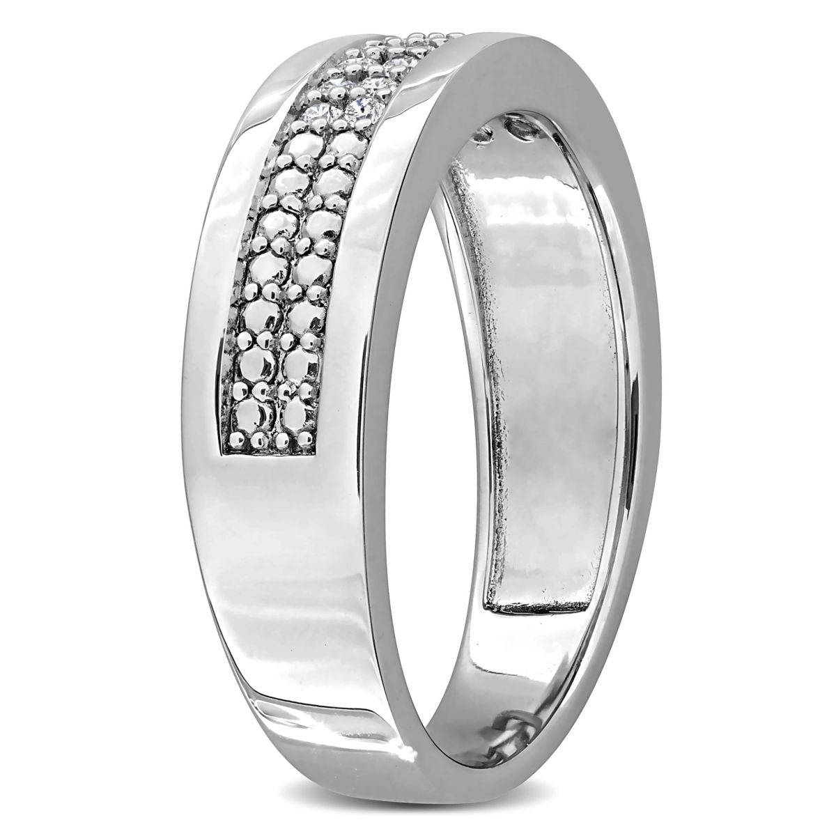 Lab Created Lab-Grown Diamond Mens Ring in Sterling Silver