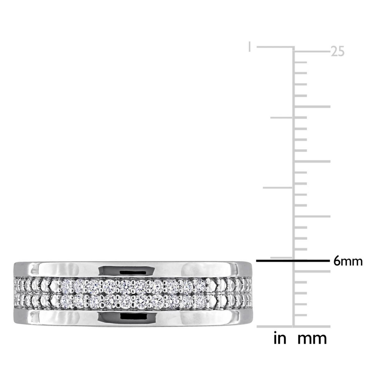 Lab Created Lab-Grown Diamond Mens Ring in Sterling Silver