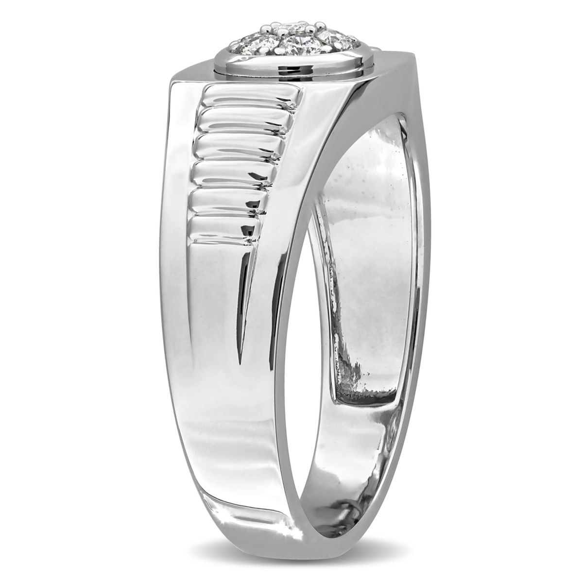 Diamond Mens Ring in 10K White Gold