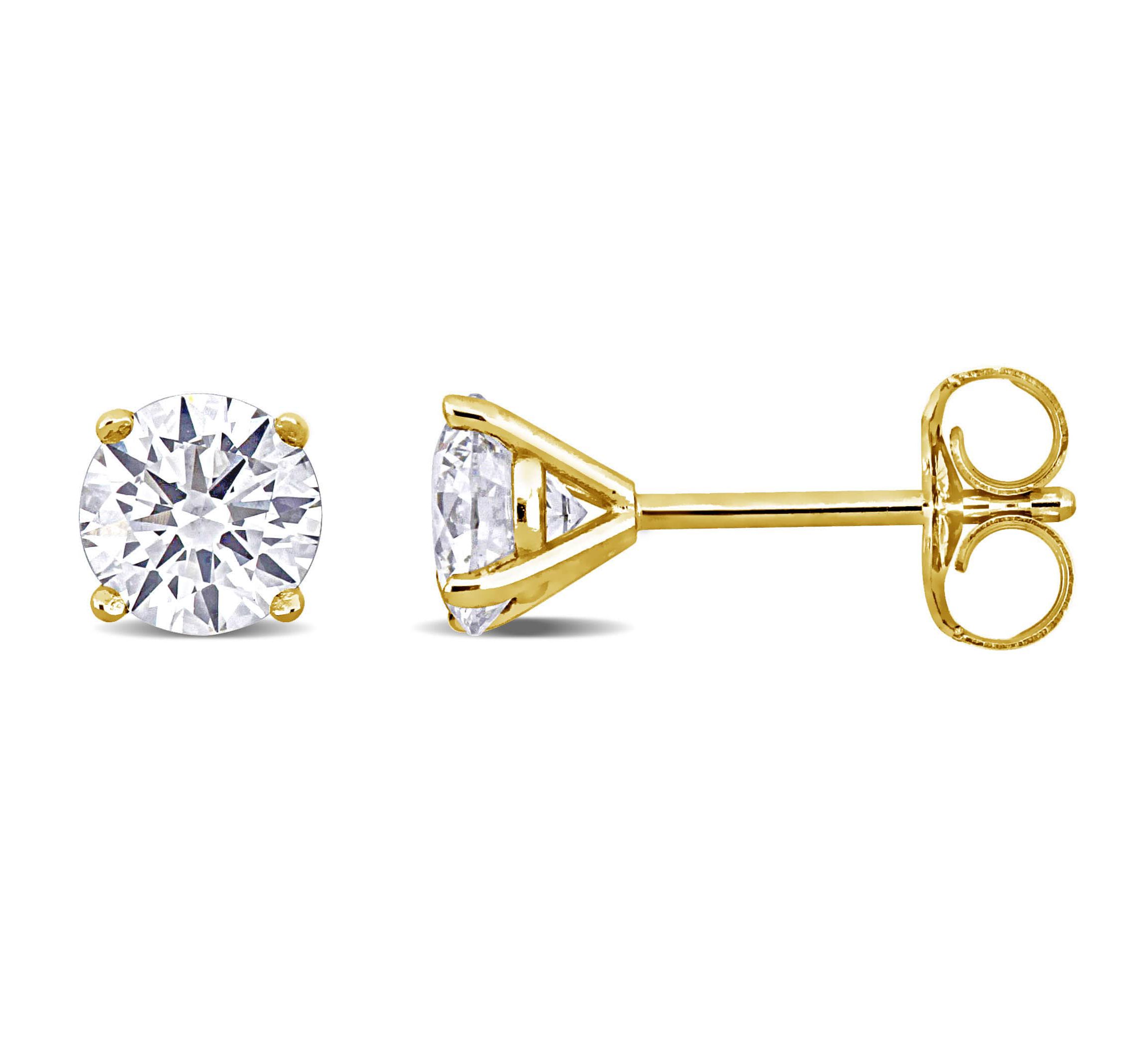 Lab Created Lab Grown Diamond Earrings in 14k Yellow Gold
