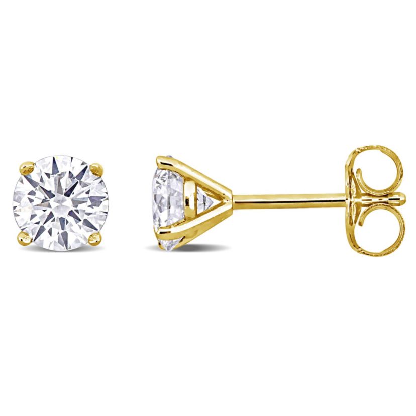Lab Created Lab Grown Diamond Earrings in 14k Yellow Gold