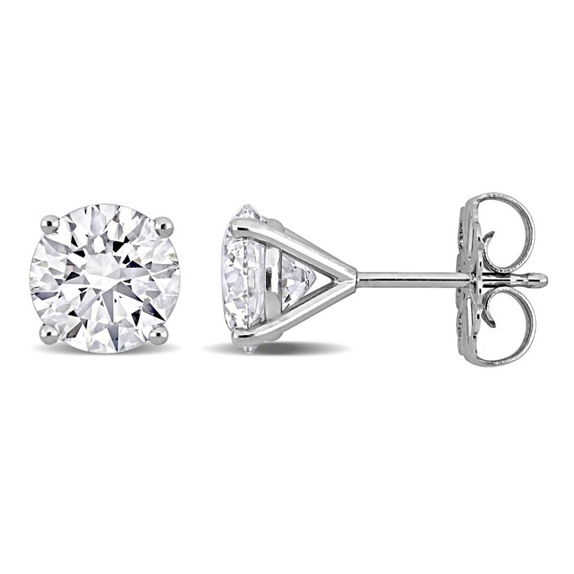 Lab Created Lab Grown Diamond Earrings in 14k White Gold