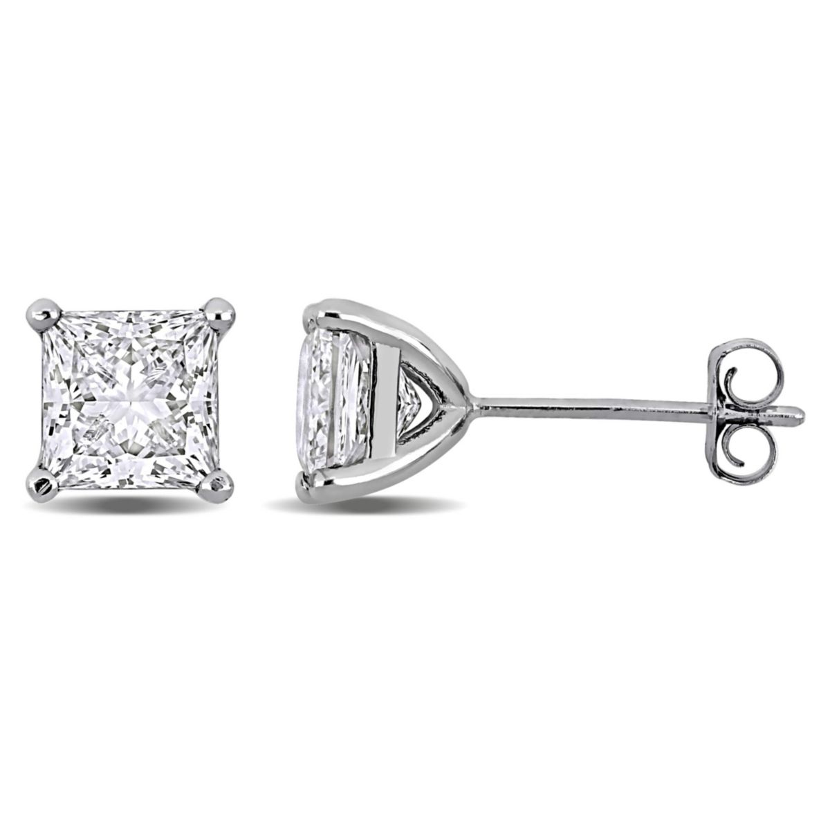 Lab Created Lab Grown Diamond Stud Earrings in 14k White Gold