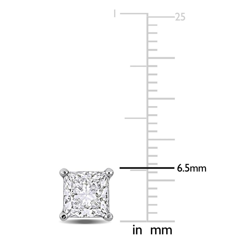 Lab Created Lab Grown Diamond Stud Earrings in 14k White Gold