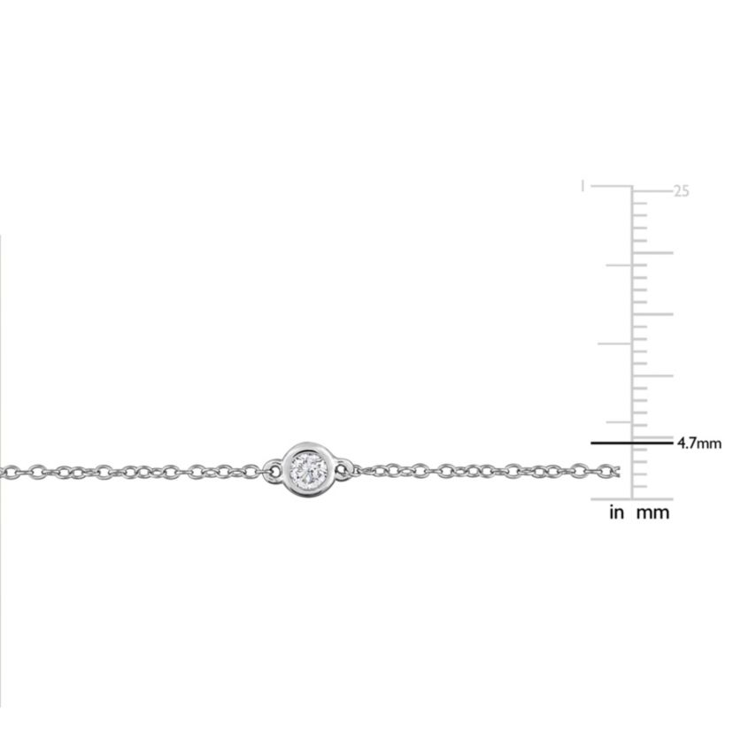 Lab Created Lab Grown Diamond Necklace in Sterling Silver, 16"
