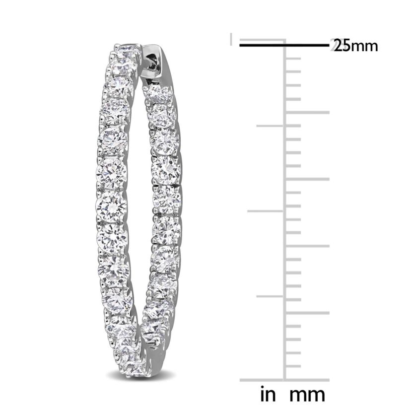 Lab Created Lab Grown Diamond Hoop Earrings in Sterling Silver