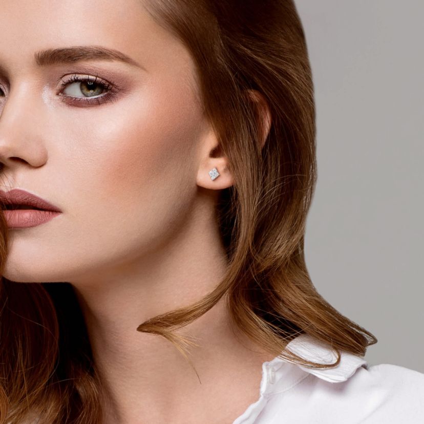 Lab Created Lab Grown Diamond Stud Post Earrings in Sterling Silver