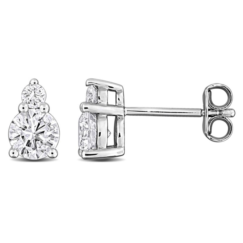Lab Created Lab Grown Diamond Stud Post Earrings in Sterling Silver