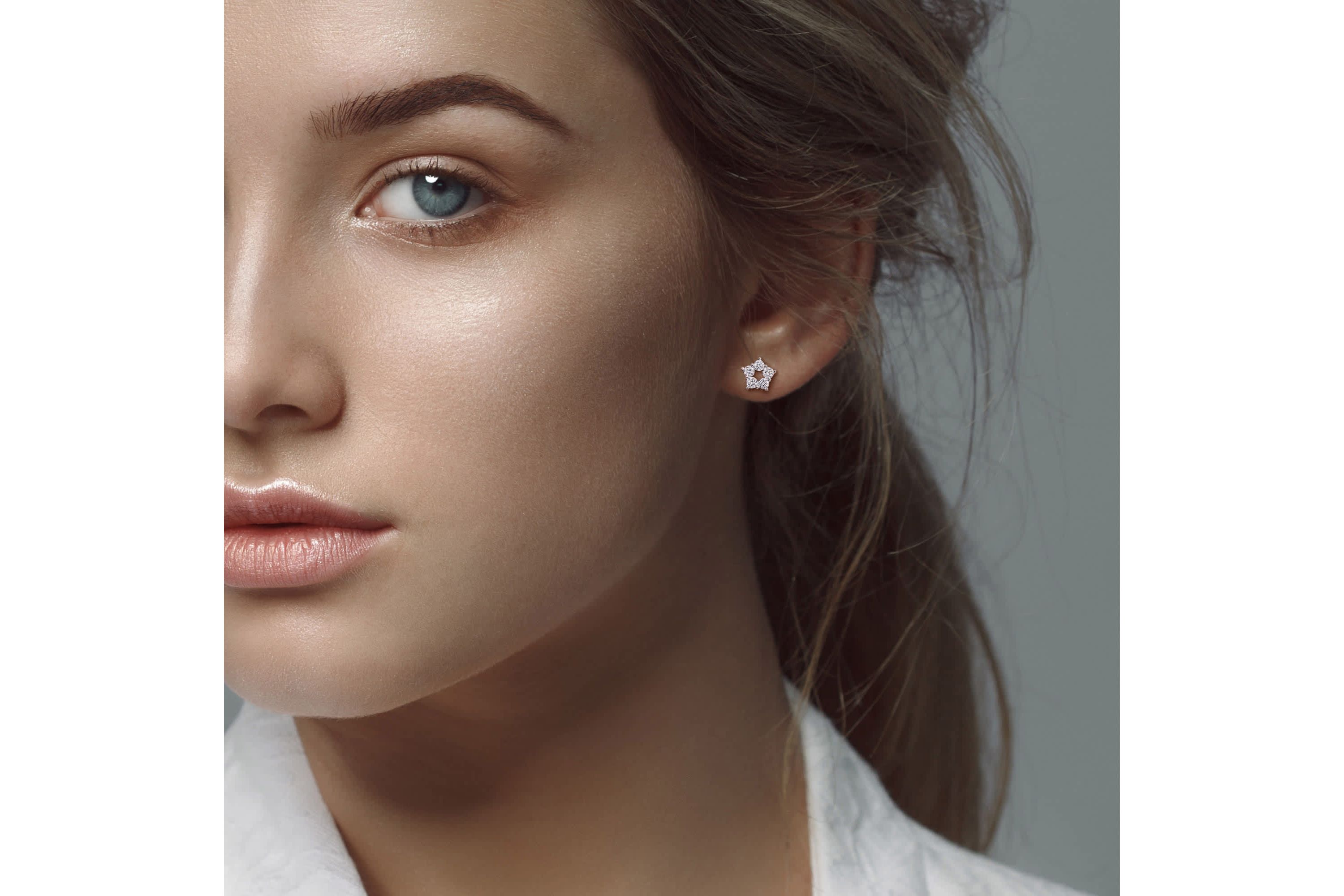 Lab Created Lab Grown Diamond Stud Post Earrings in Sterling Silver
