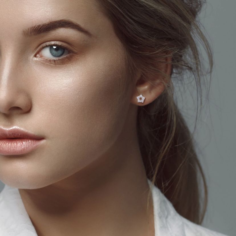 Lab Created Lab Grown Diamond Stud Post Earrings in Sterling Silver