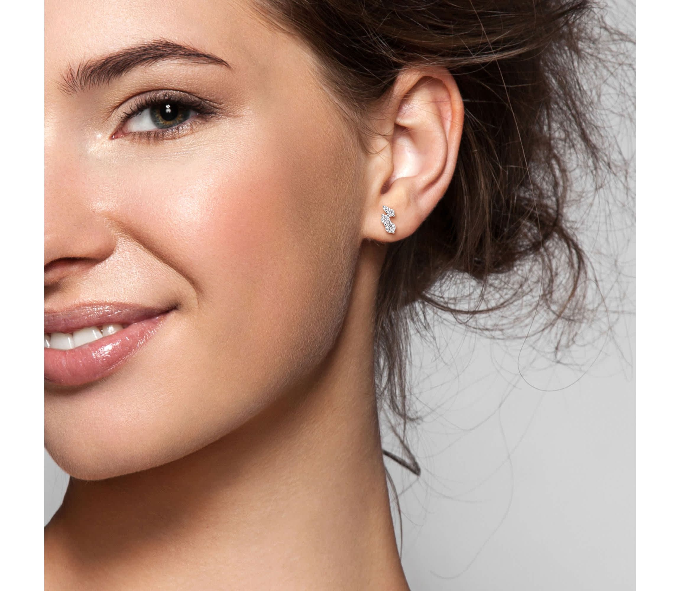 Lab Created Lab Grown Diamond Stud Post Earrings in Sterling Silver