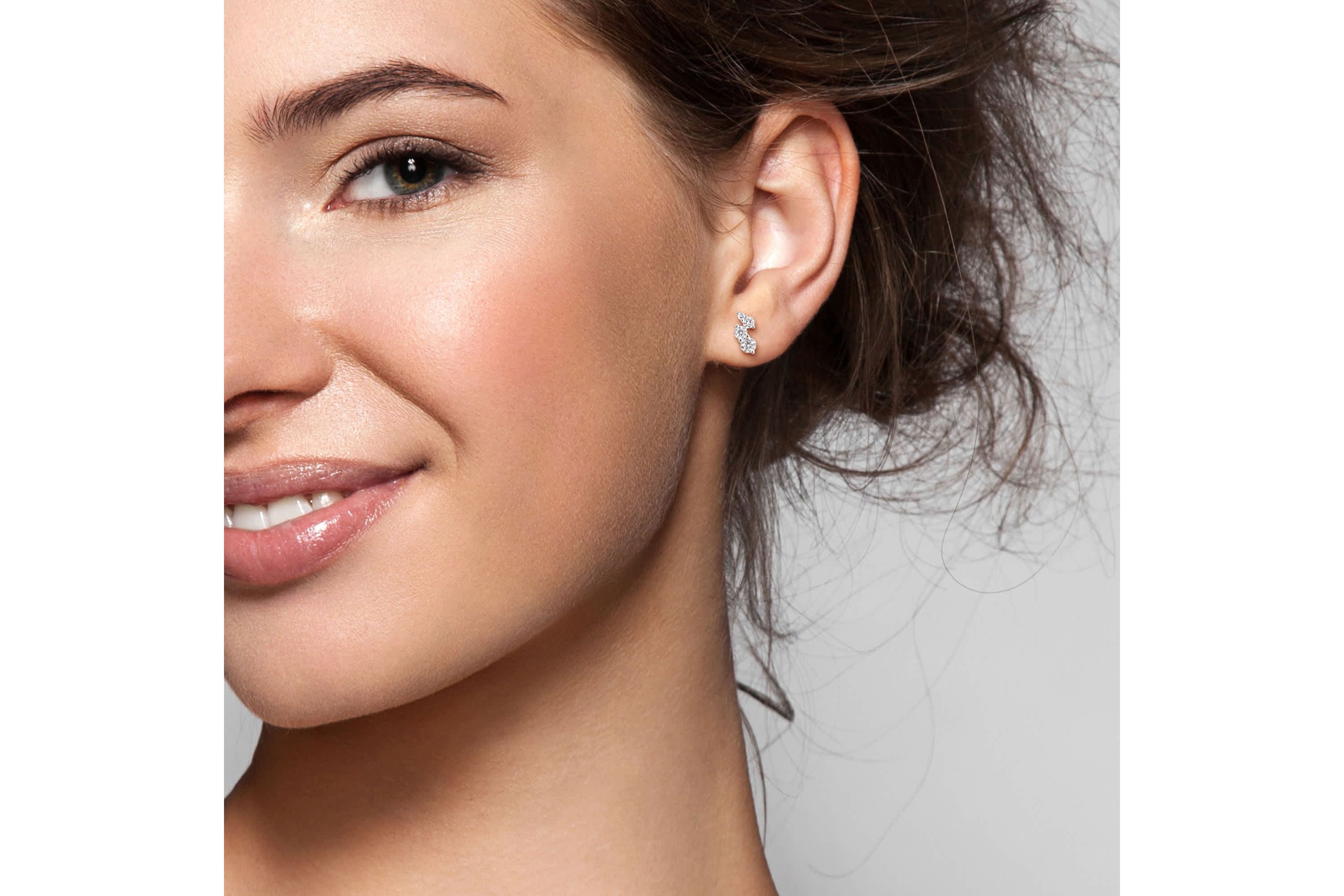 Lab Created Lab Grown Diamond Stud Post Earrings in Sterling Silver