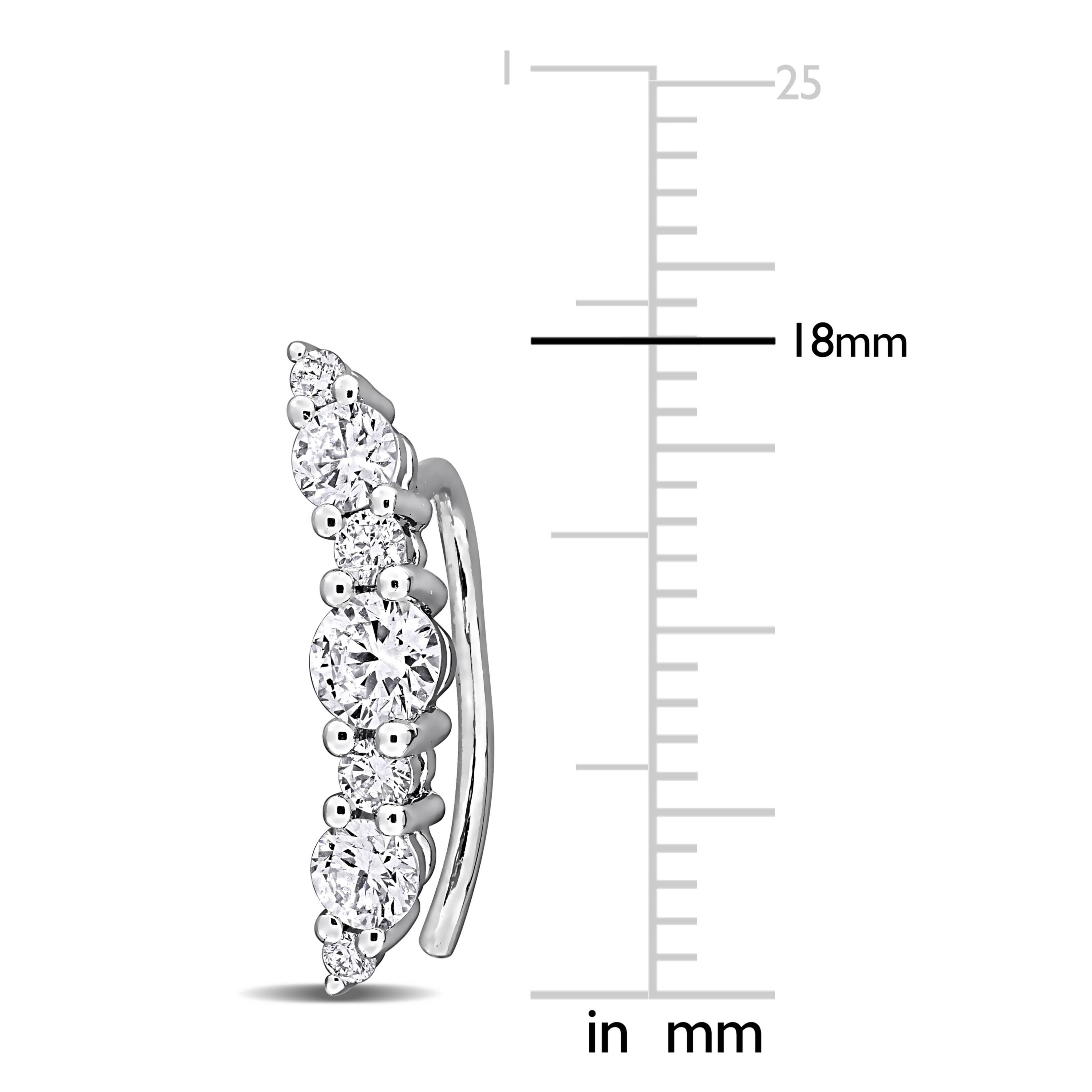 Lab Created Lab Grown Diamond Charm Earrings in Sterling Silver
