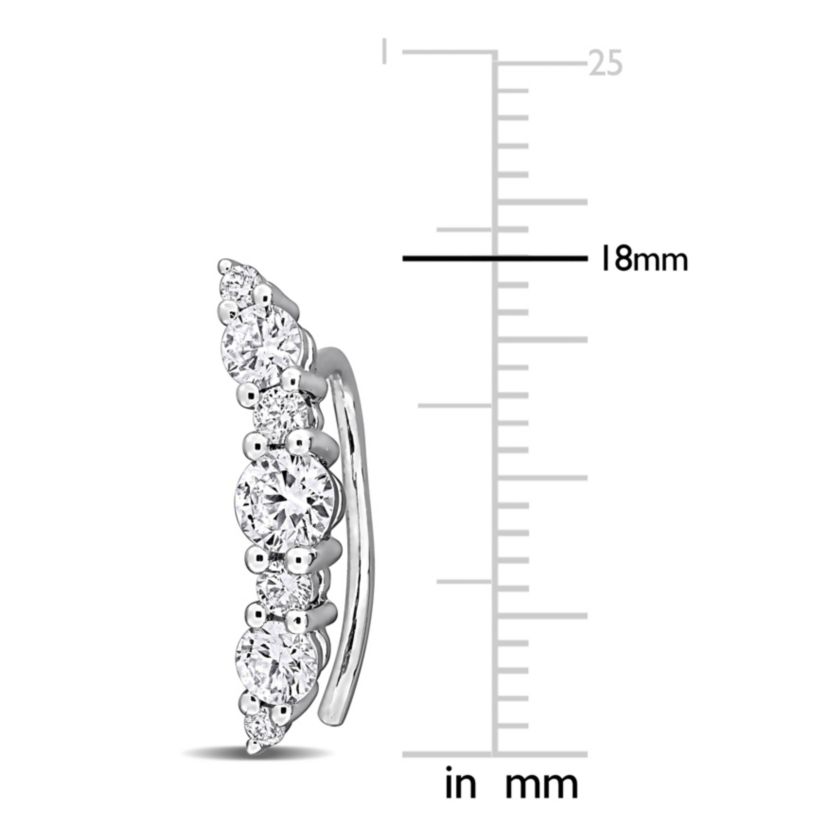 Lab Created Lab Grown Diamond Charm Earrings in Sterling Silver