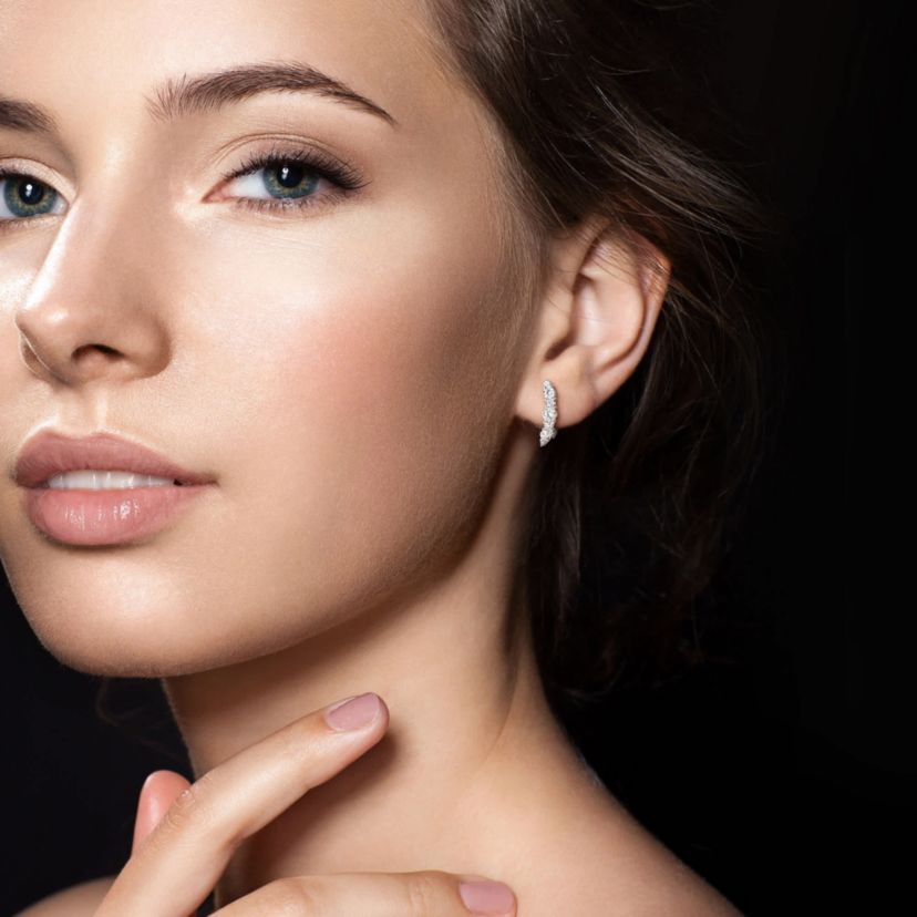 Lab Created Lab Grown Diamond Charm Earrings in Sterling Silver