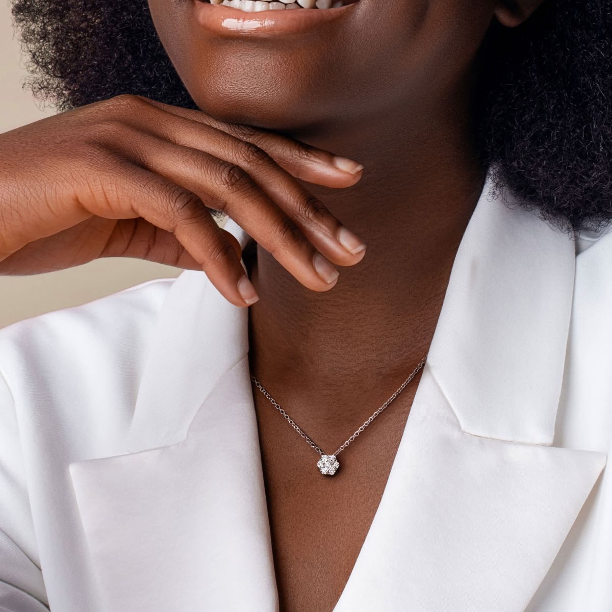 Lab Created Lab Grown Diamond Pendant With Chain in Sterling Silver, 17"