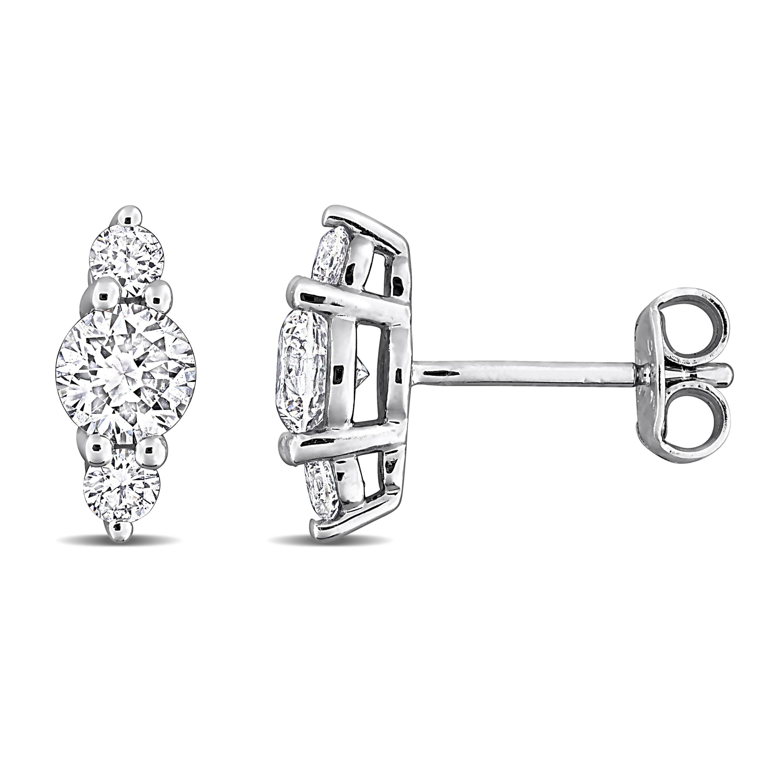Lab Created Lab Grown Diamond Stud Post Earrings in Sterling Silver