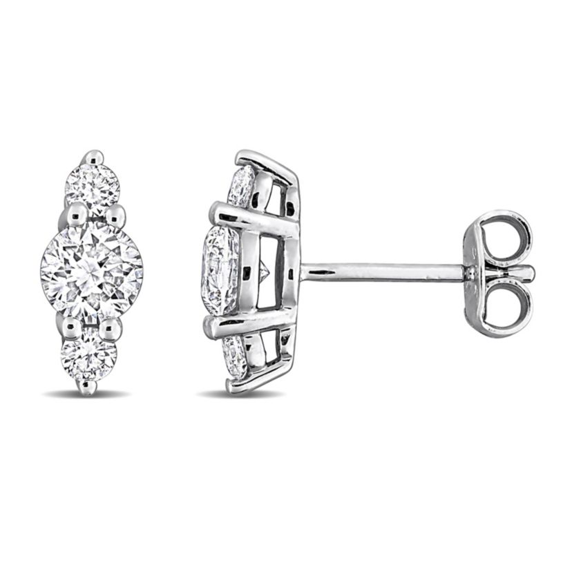 Lab Created Lab Grown Diamond Stud Post Earrings in Sterling Silver