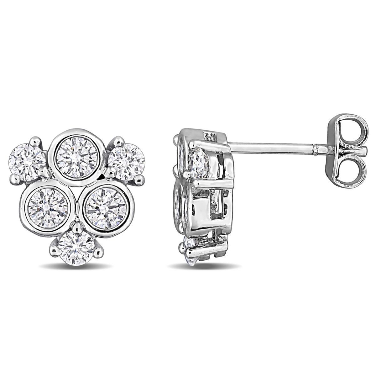 Lab Created Lab Grown Diamond Stud Post Earrings in Sterling Silver