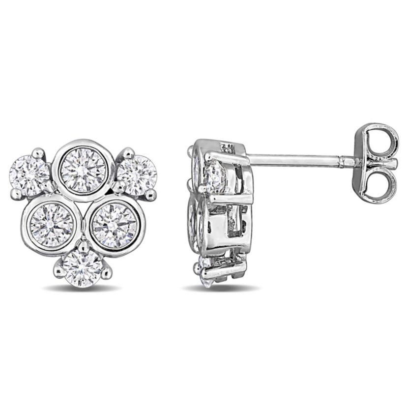 Lab Created Lab Grown Diamond Stud Post Earrings in Sterling Silver