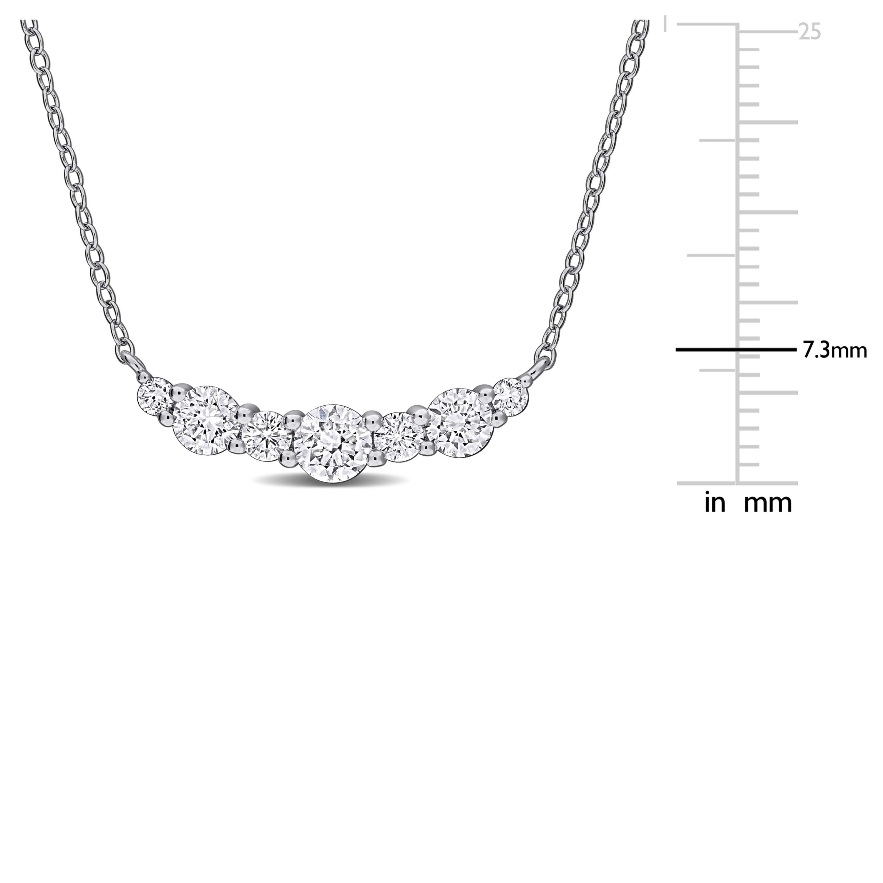 Lab Created Lab Grown Diamond Necklace in Sterling Silver, 17"