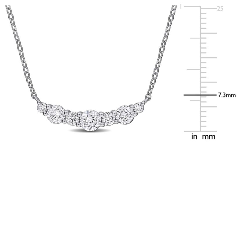 Lab Created Lab Grown Diamond Necklace in Sterling Silver, 17"