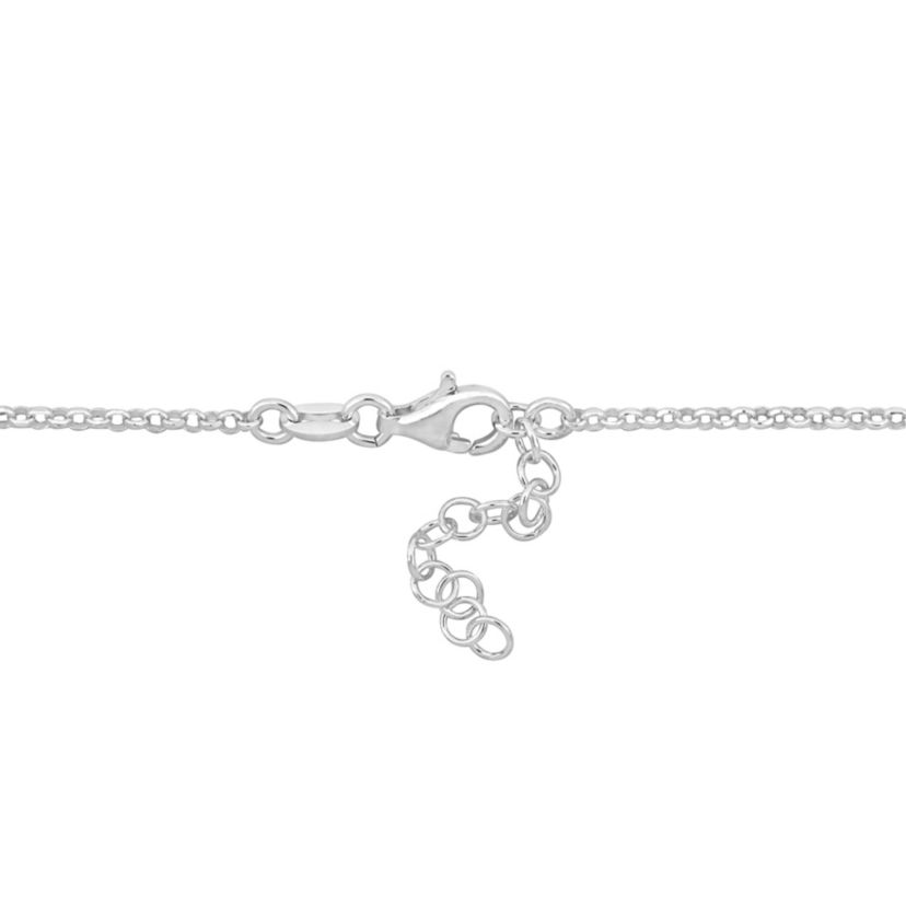 2 Piece Set of Rolo Chain Four Heart Charm Station Necklace & Bracelet in Sterling Silver - 16.5"+1" Ext. & 7"+1"Ext.