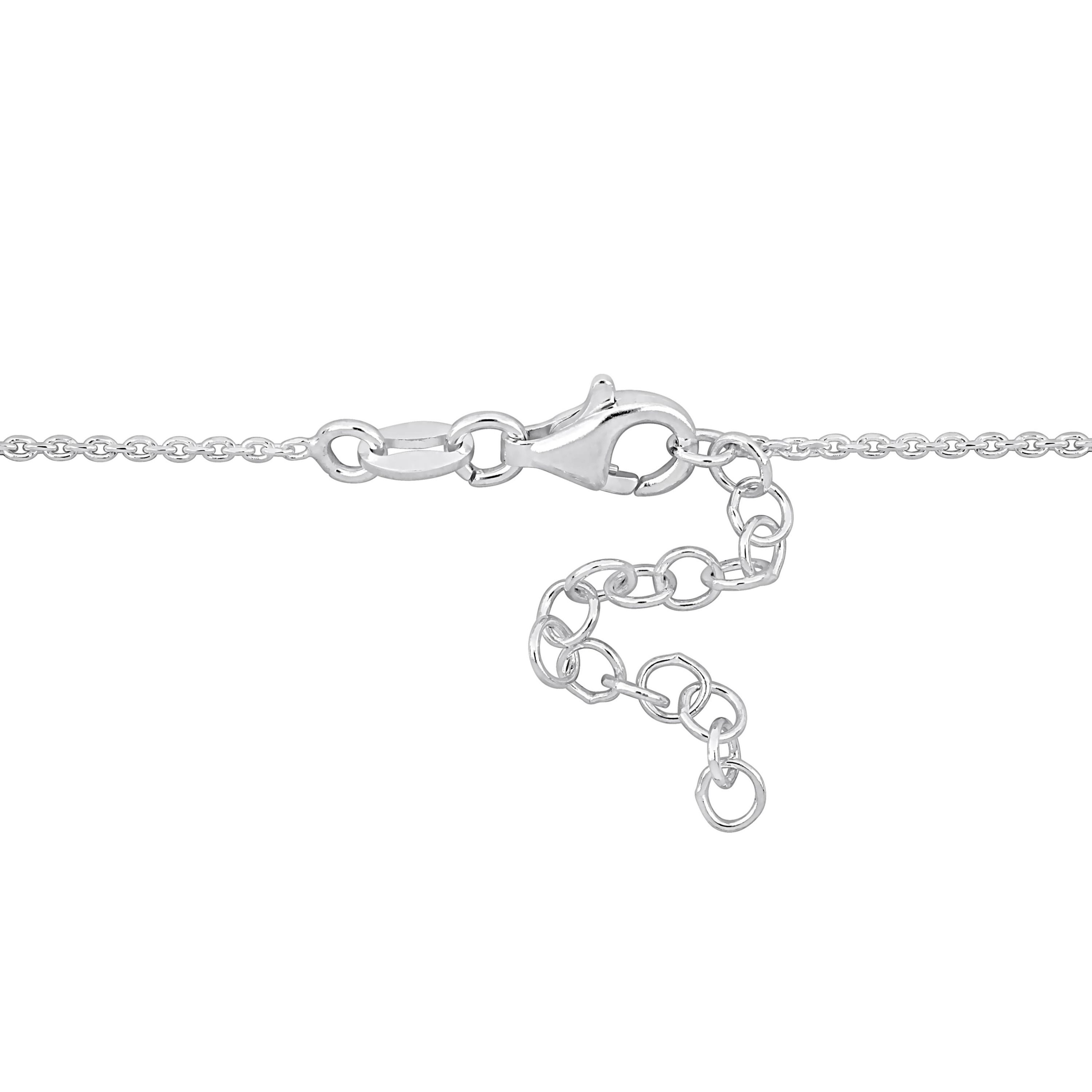 2 Piece Set of Double Heart Charm Necklace & Bracelet in Yellow & White Plated Sterling Silver, 16.5"+1"Ext.