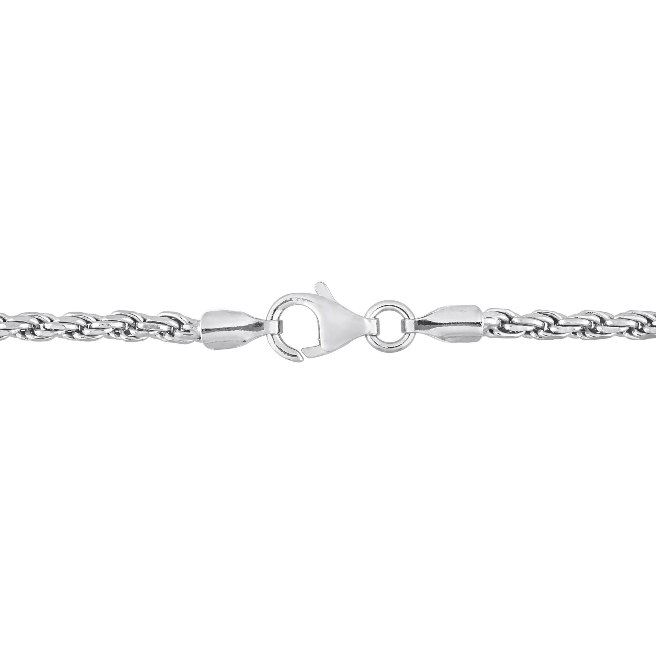2 Piece Set of Mens 2.2mm Rope Chain Necklace & Bracelet in Sterling Silver, 20" & 9"