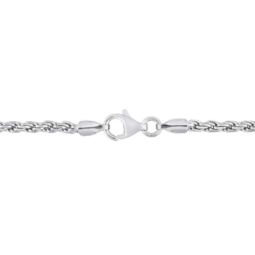 2 Piece Set of Mens 2.2mm Rope Chain Necklace & Bracelet in Sterling Silver, 20" & 9"