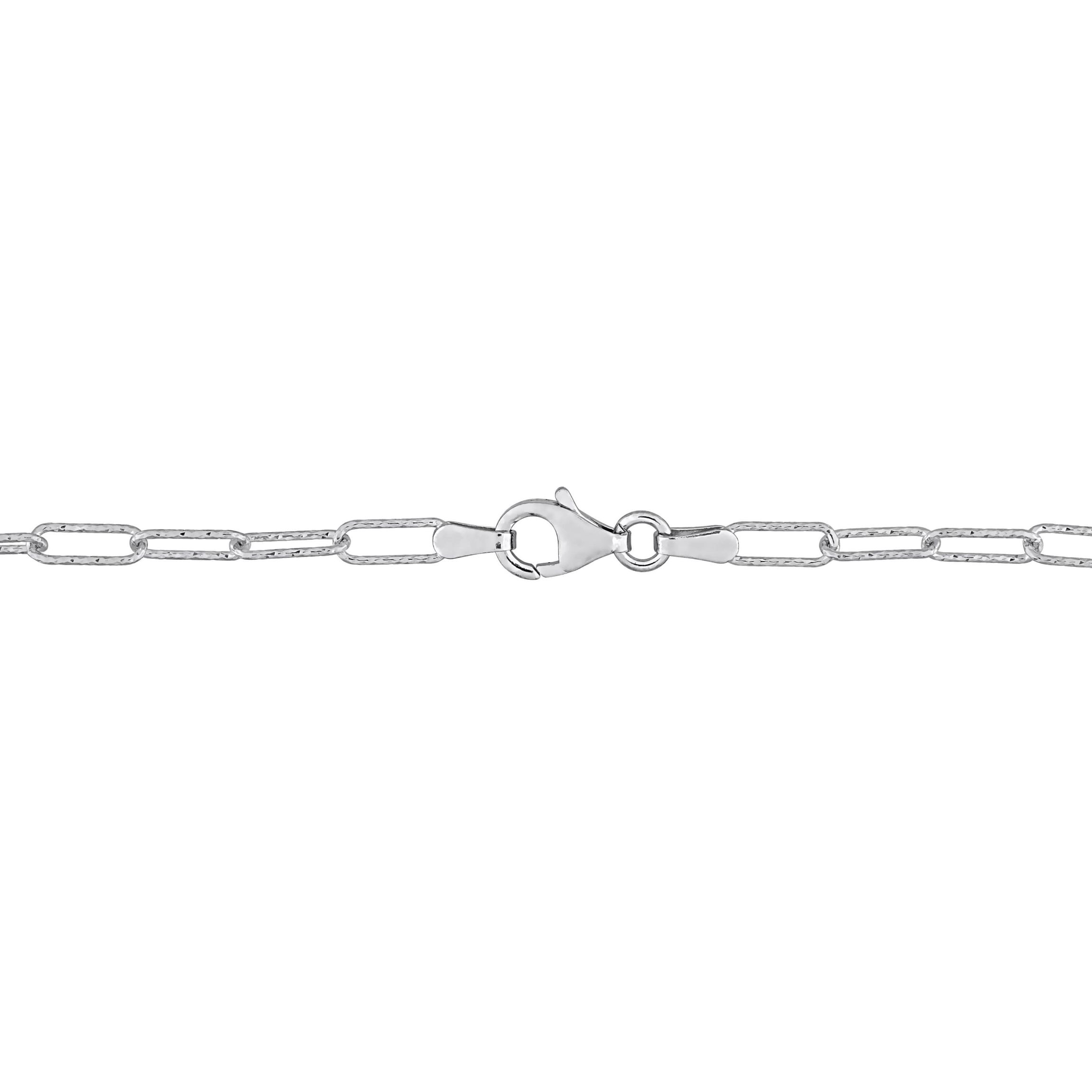 2 Piece Set of 3mm Paperclip Chain Necklace & Bracelet in Sterling Silver, 18" & 7"