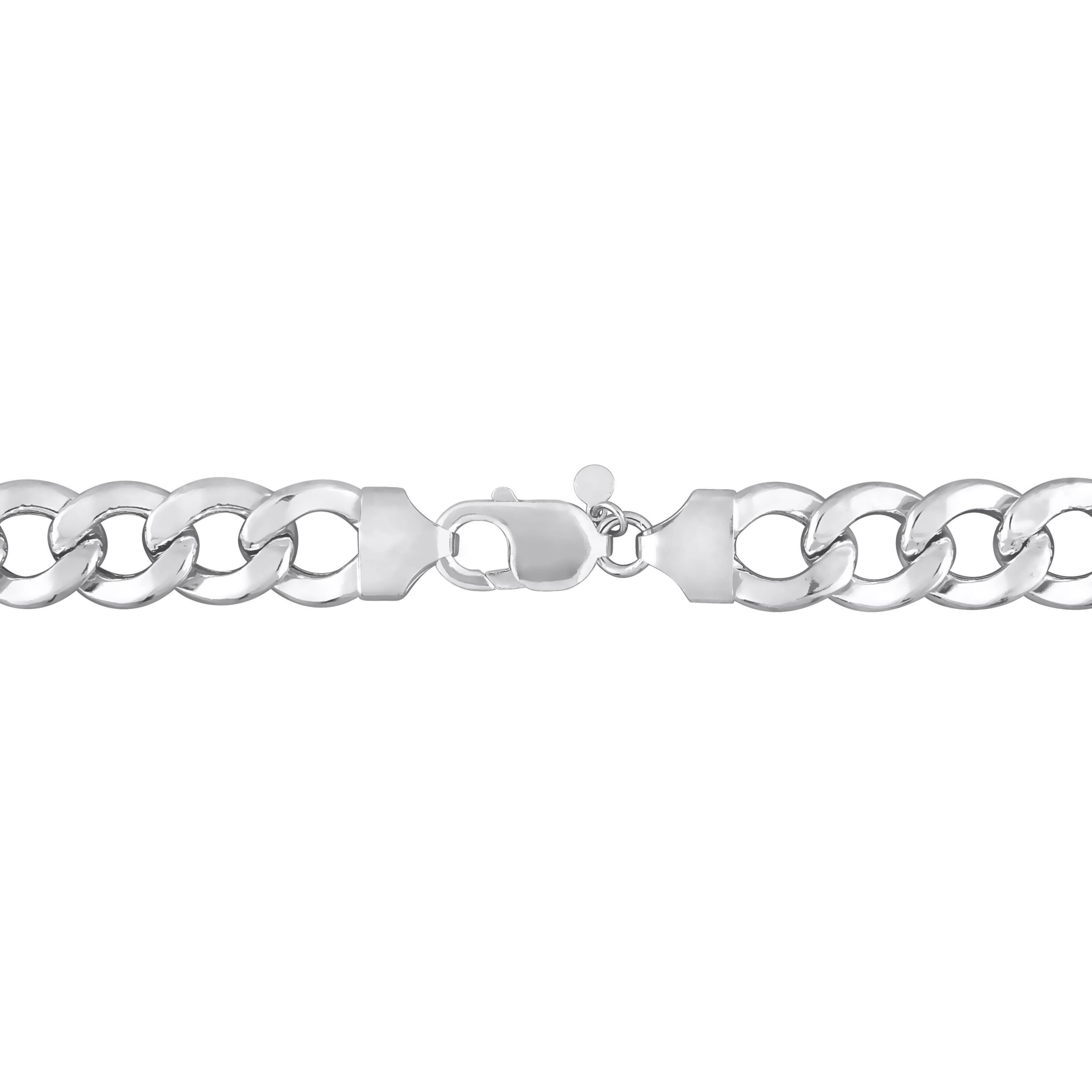 2 Piece Set of Mens 12.5mm Curb Link Chain Necklace & Bracelet in Sterling Silver, 24" & 9"