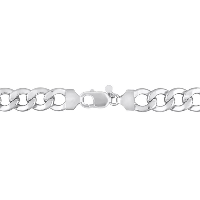 2 Piece Set of Mens 12.5mm Curb Link Chain Necklace & Bracelet in Sterling Silver, 24" & 9"