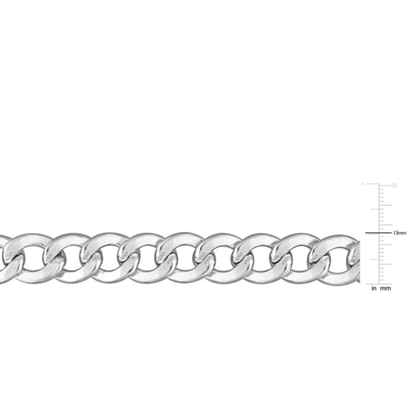 2 Piece Set of Mens 12.5mm Curb Link Chain Necklace & Bracelet in Sterling Silver, 24" & 9"