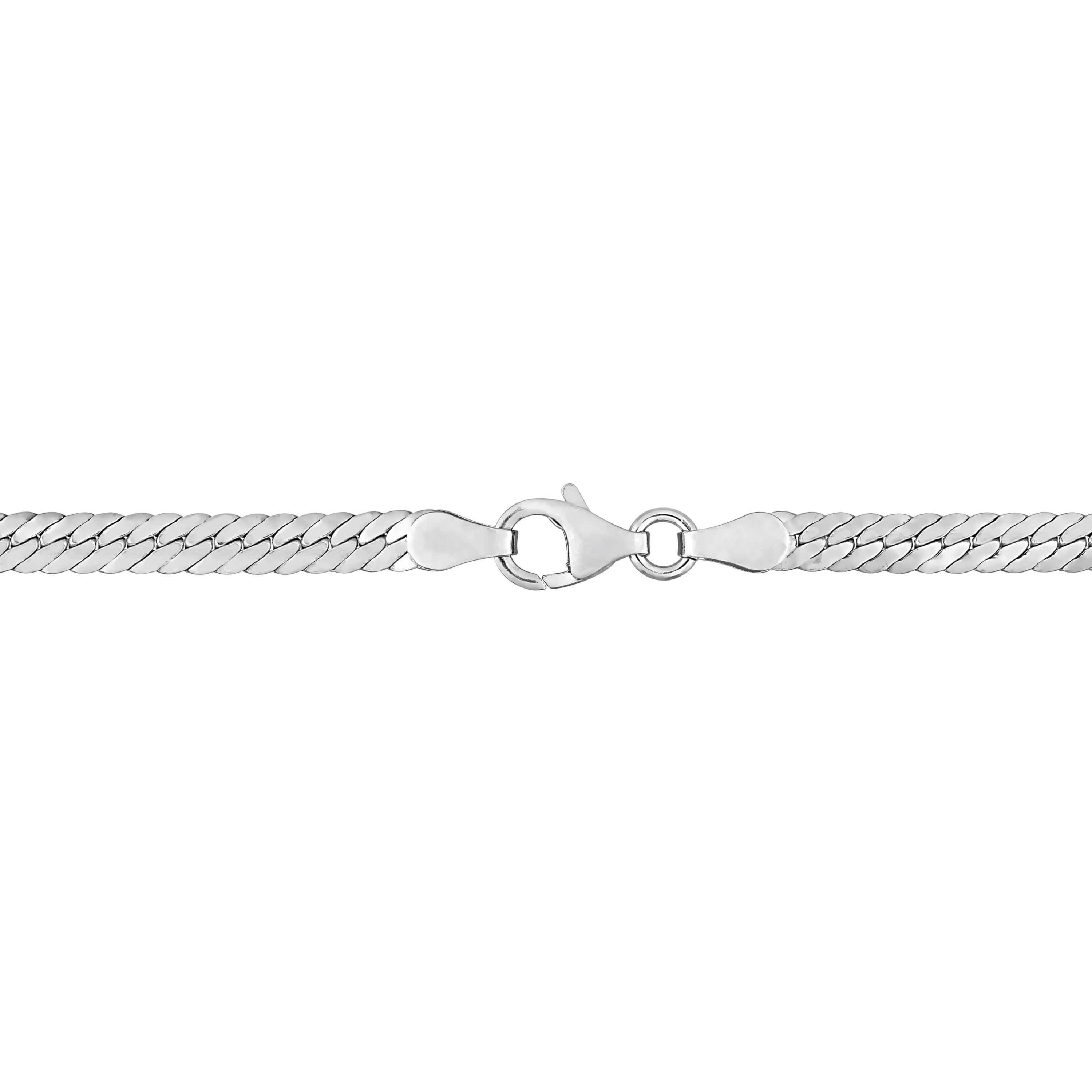 2 Piece Set of 3mm Herringbone Necklace & Bracelet in Sterling Silver - 18" & 7.5"