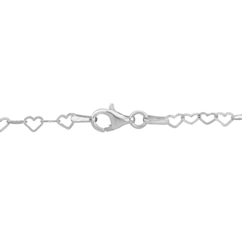 2 Piece Set of 3mm Heart Link Necklace & Bracelet in Sterling Silver, 18" & 7.5"
