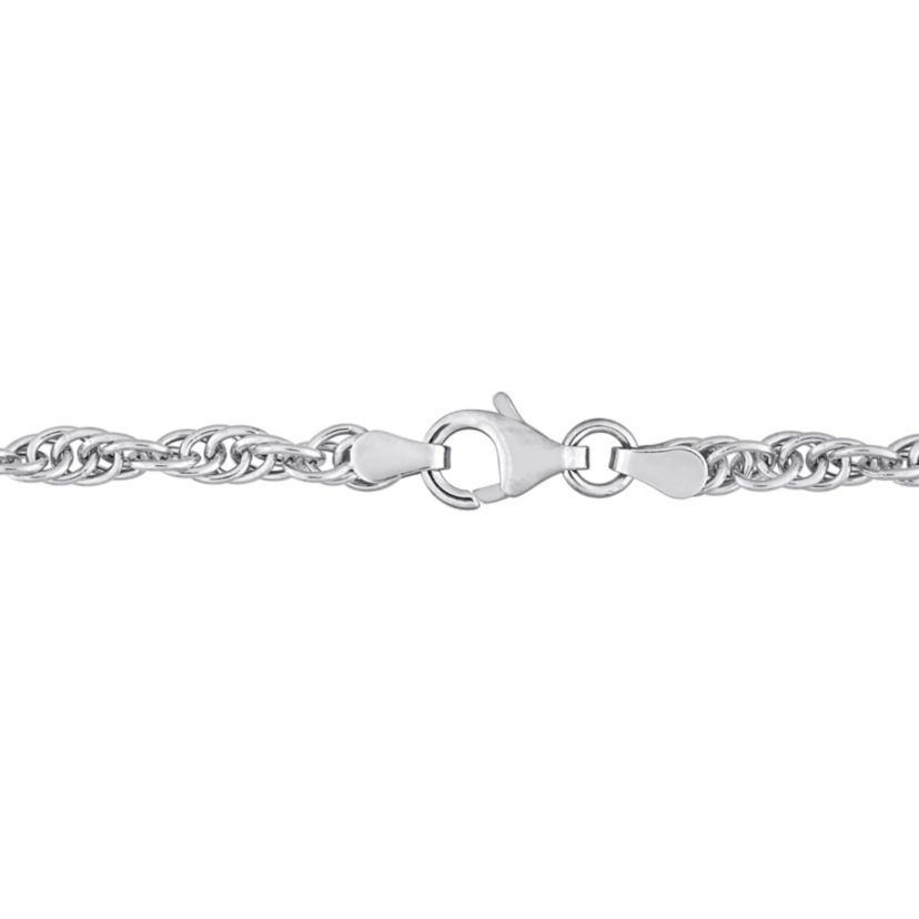 2 Piece Set of 3.7mm Singapore Necklace & Bracelet in Sterling Silver, 18" & 7.5"