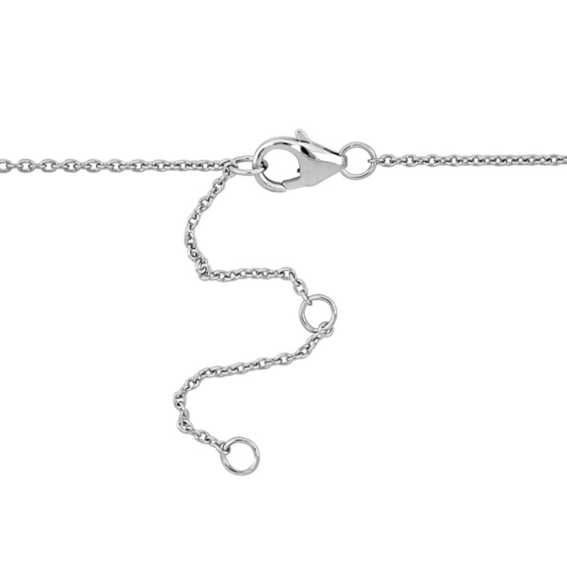 Blue Topaz & White Topaz Necklace in Sterling Silver, 18"+2" ext.