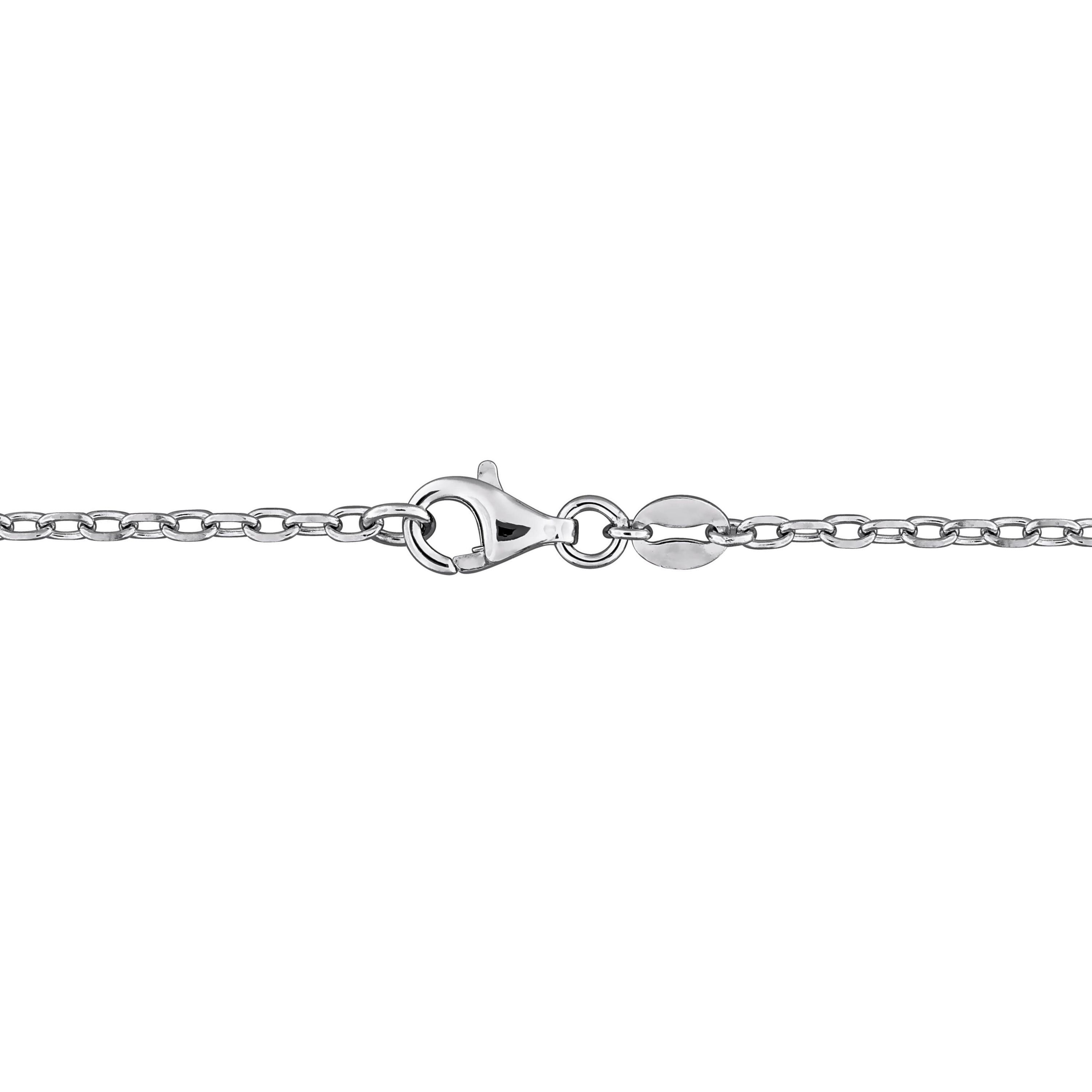 Lab Created Created Multi-Gemstone Necklace in Sterling Silver, 17-in