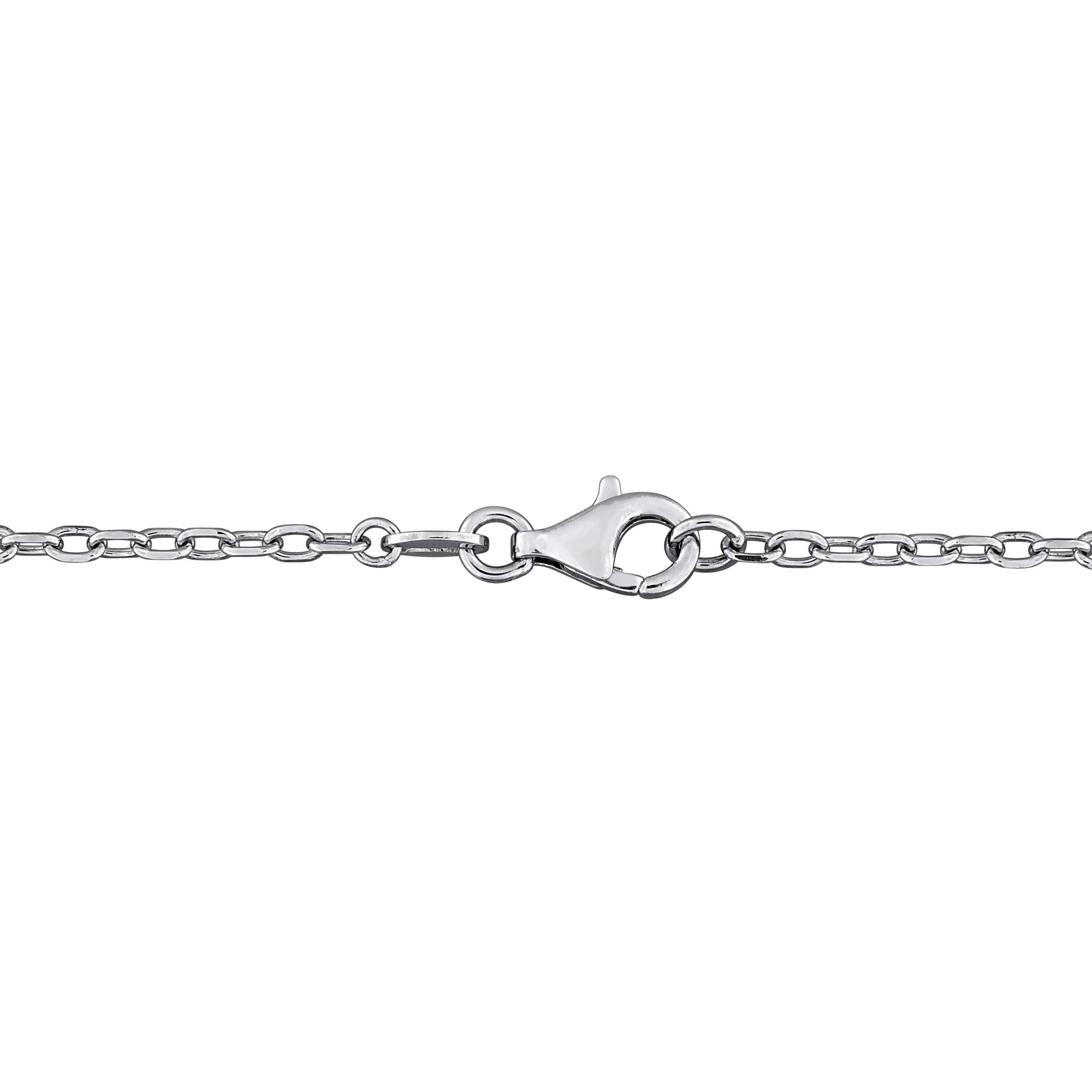 Lab Created Created White Sapphire Necklace in Sterling Silver, 17"