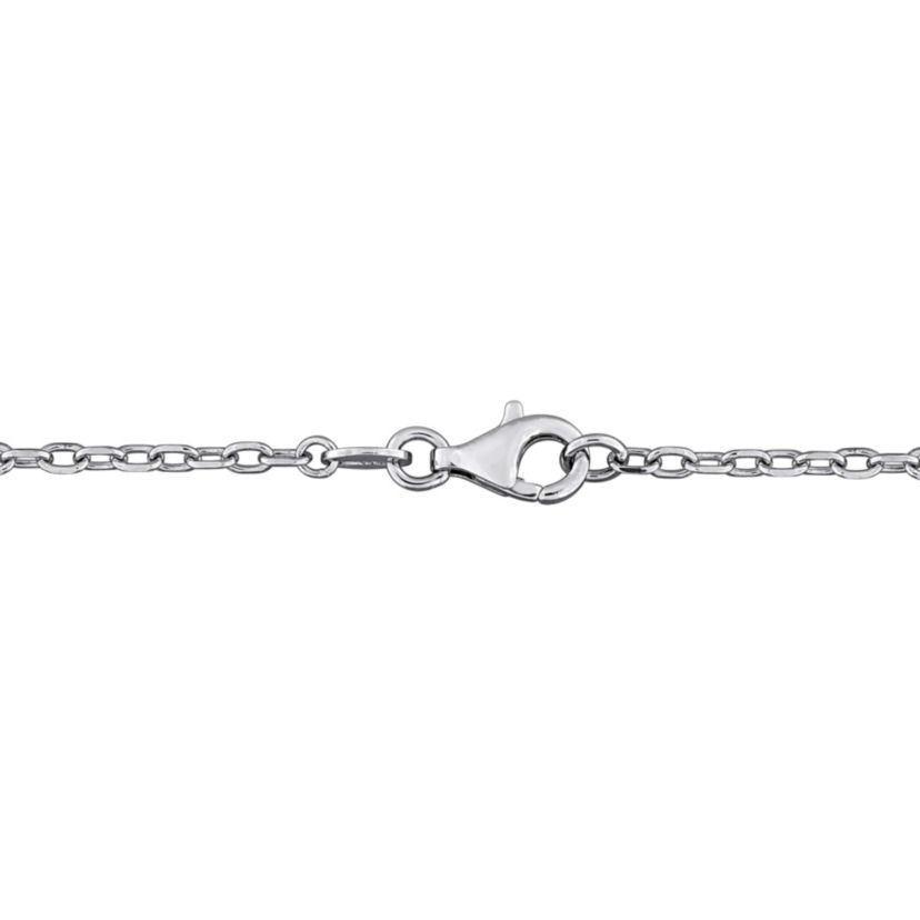 Lab Created Created White Sapphire Necklace in Sterling Silver, 17"