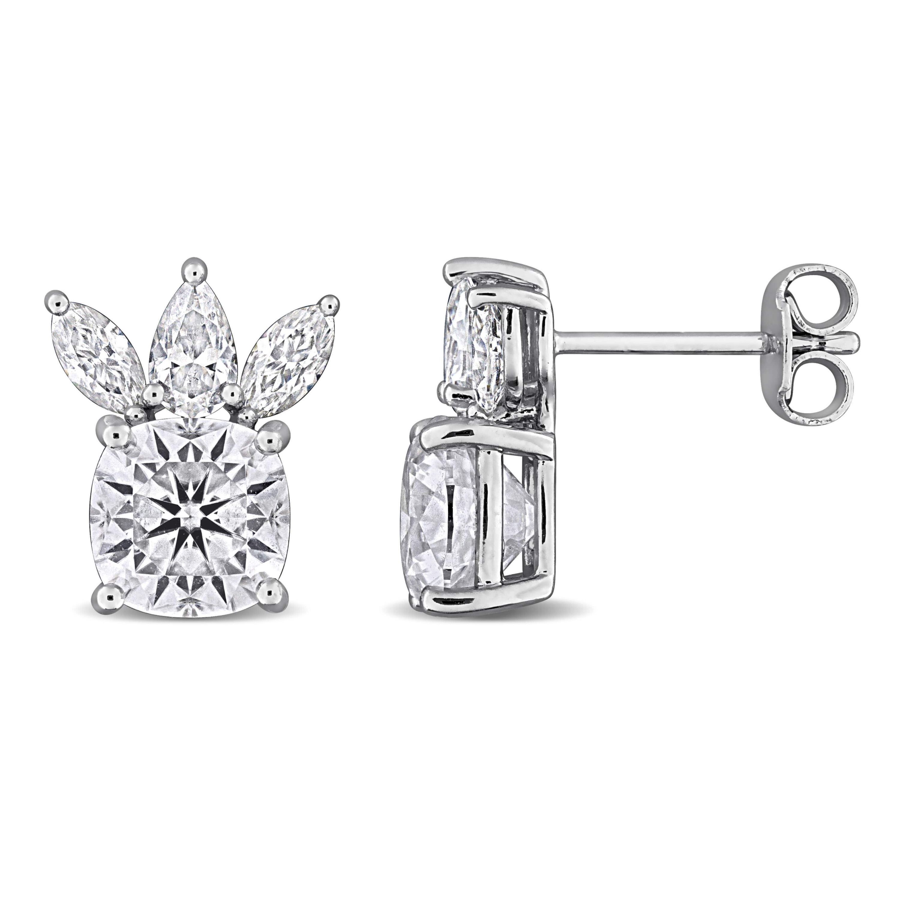 Lab Created Created White Moissanite Stud Earrings in Sterling Silver